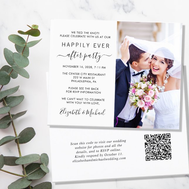 Lámina Invitación a la recepción de boda QR de fotografía (Subido por el creador)