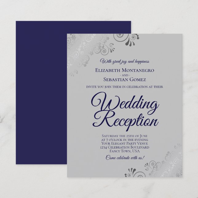 Lámina Invitación a la recepción de bodas con el presupue (Anverso / Reverso)