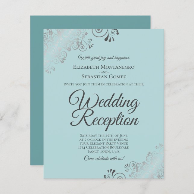 Lámina Invitación a la recepción de bodas con leche y lec (Anverso / Reverso)