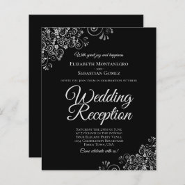 Lámina Invitación a la recepción de bodas en negro y plat