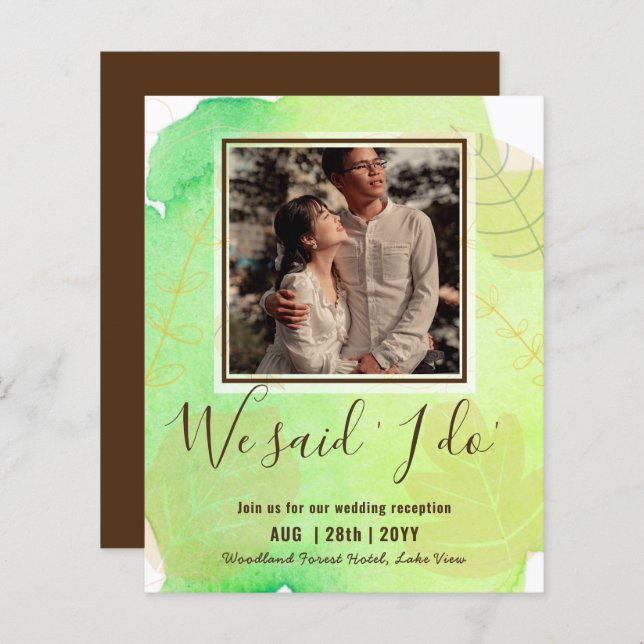 Lámina Invitación A La Recepción De Bodas Presupuestarias (Anverso / Reverso)