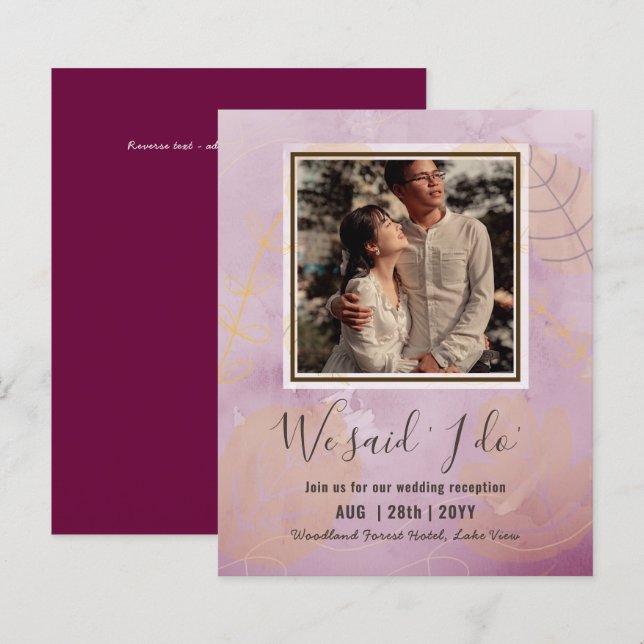 Lámina Invitación A La Recepción De Bodas Presupuestarias (Anverso / Reverso)