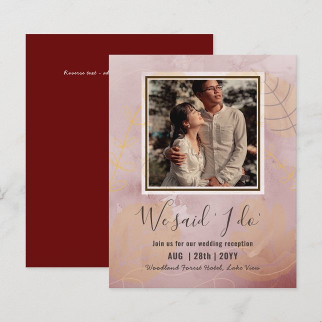 Lámina Invitación A La Recepción De Bodas Presupuestarias (Anverso / Reverso)