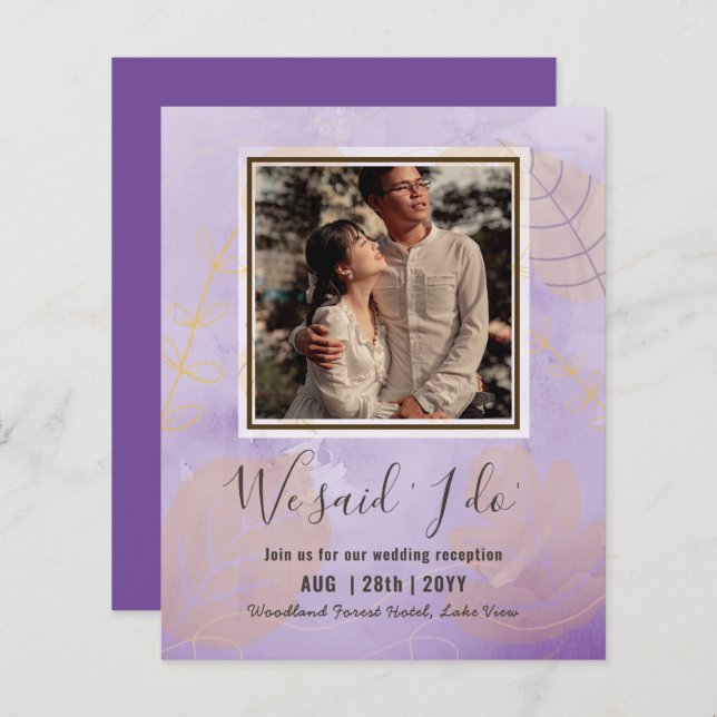 Lámina Invitación A La Recepción De Bodas Presupuestarias (Anverso / Reverso)