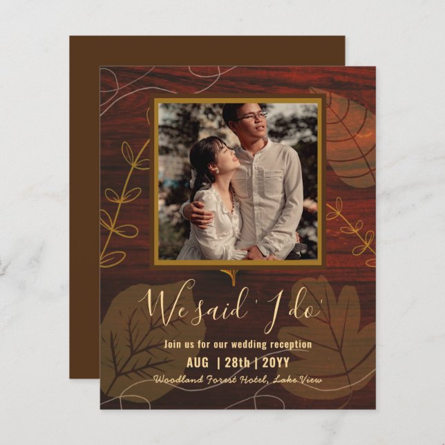 Lámina Invitación A La Recepción De Bodas Presupuestarias (Anverso / Reverso)