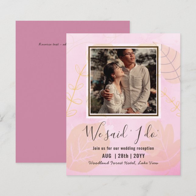 Lámina Invitación A La Recepción De Bodas Presupuestarias (Anverso / Reverso)