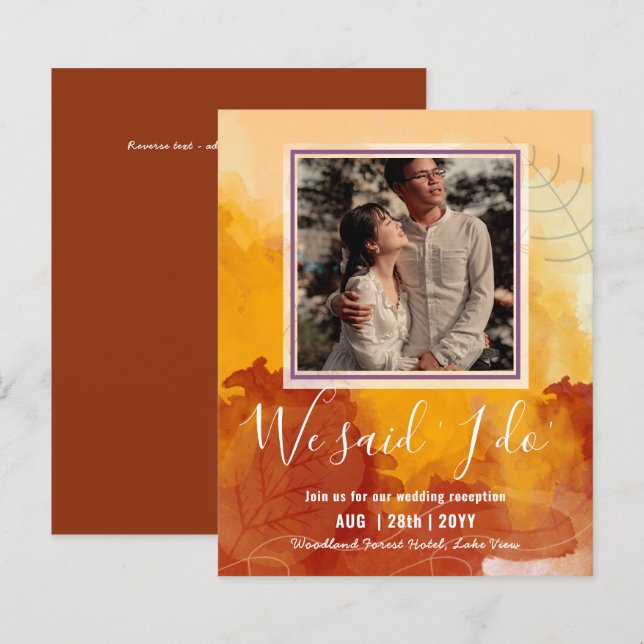 Lámina Invitación A La Recepción De Bodas Presupuestarias (Anverso / Reverso)