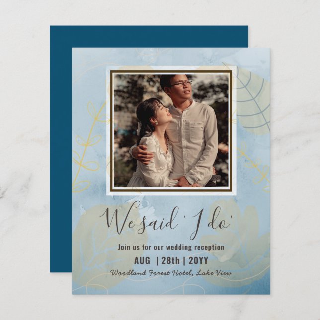 Lámina Invitación A La Recepción De Bodas Presupuestarias (Anverso / Reverso)