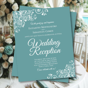 Lámina Invitación a la recepción de bodas Verde azuladas 