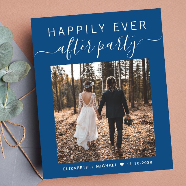 Lámina Invitación a la recepción de la boda azul con pres (Your love story deserves a grand celebration! )