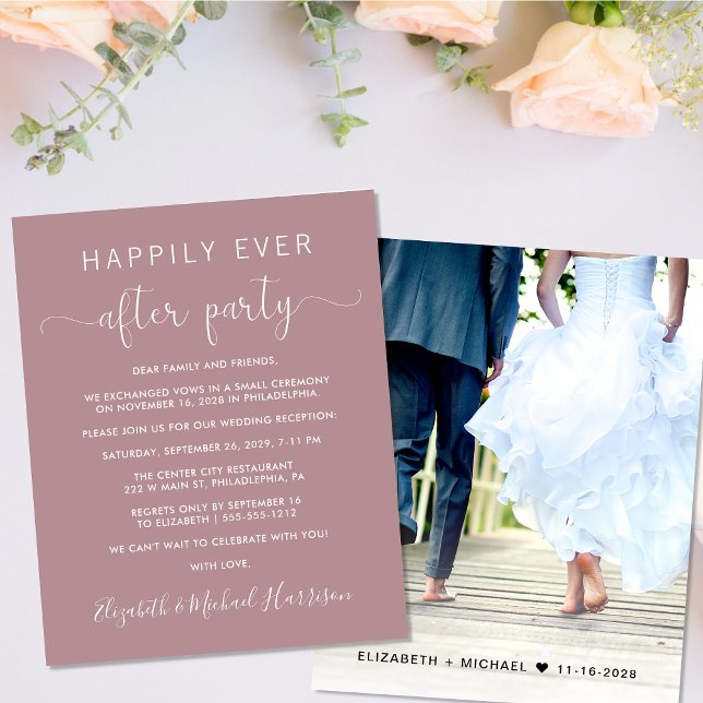 Lámina Invitación a la recepción de la boda Rosa Dusty Ph (Your love story deserves a grand celebration!)