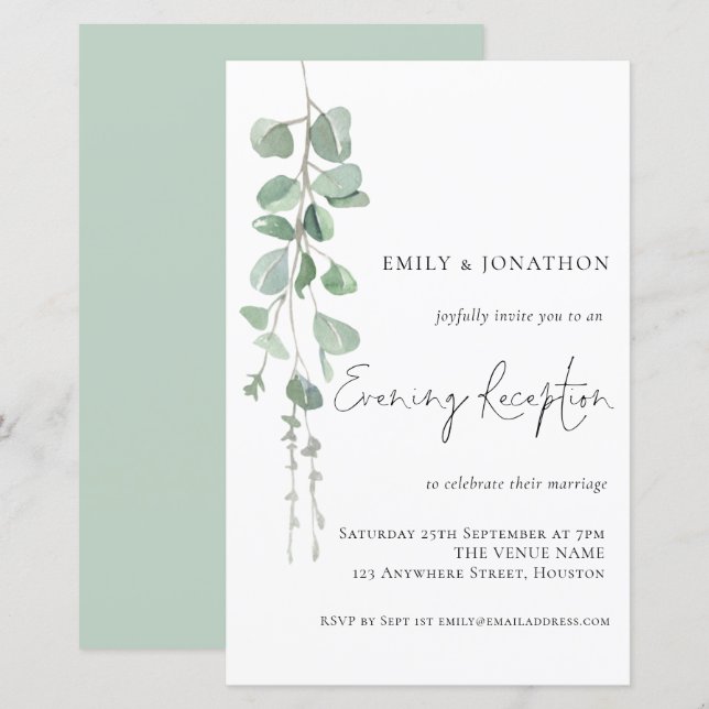 Lámina Invitación a la recepción nocturna del Boda Eucaly (Anverso / Reverso)