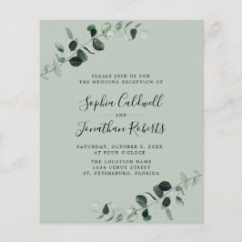 Lámina Invitación a la recepción para bodas de eucalipto