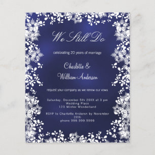 Lámina Invitación a la renovación de copos de nieve azul 