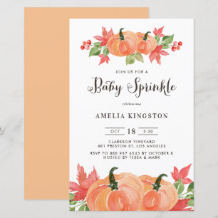 Lámina Invitación a la rociada de la piel de calabaza acu