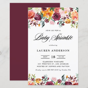 Lámina Invitación a la rociada del bebé de Garland en los