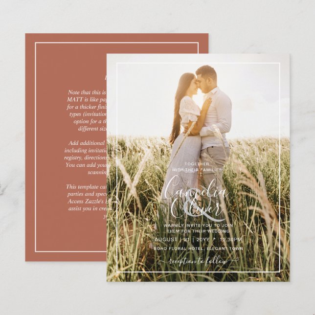 Lámina Invitación a la superposición de fotos del Boda de (Anverso / Reverso)