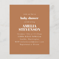 Invitación a la terraza Baby Shower Minimalista de