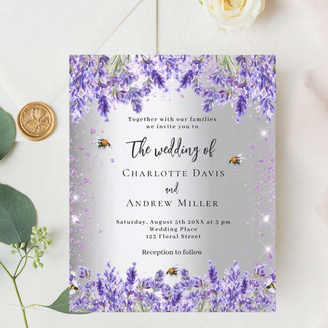 Lámina Invitación a las abejas de flores de lavanda plate (Subido por el creador)
