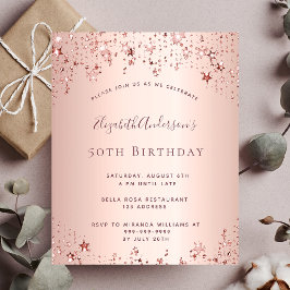 Lámina Invitación a las estrellas del oro de la fiesta de