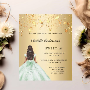 Lámina Invitación a las estrellas del vestido dorado dulc