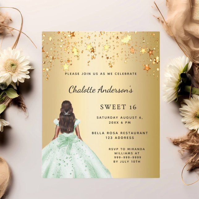 Lámina Invitación a las estrellas del vestido dorado dulc (Subido por el creador)