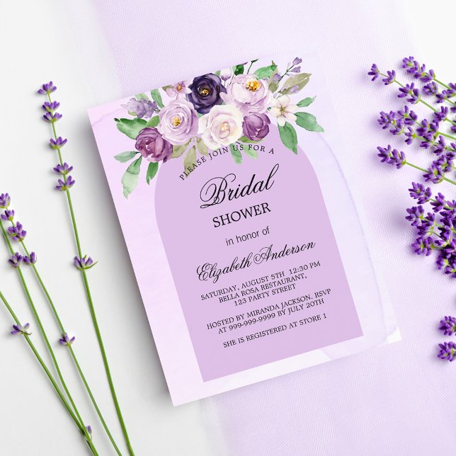 Lámina Invitación a las flores violetas de la ducha de no (Subido por el creador)