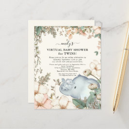 Lámina Invitación a las gemelas virtuales Baby Shower par