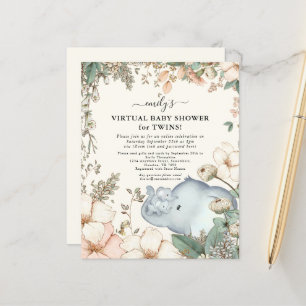 Lámina Invitación a las gemelas virtuales Baby Shower par
