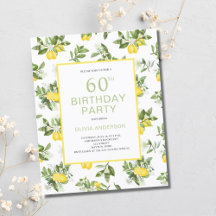 Invitación a limón de cumpleaños número 60 de pres