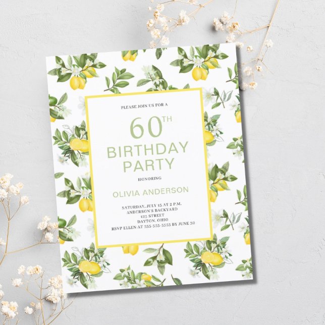 Lámina Invitación a limón de cumpleaños número 60 de pres (Subido por el creador)