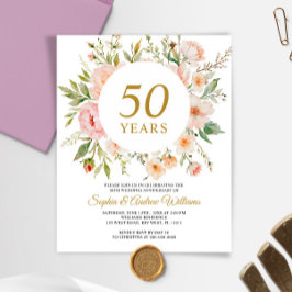 Lámina Invitación a los 50 años de las flores blandas del