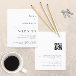 Lámina Invitación a matrimonio blanco para código QR simp
