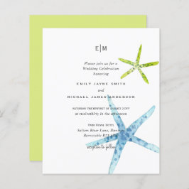Lámina Invitación a matrimonio Blue Lime Beachy Life
