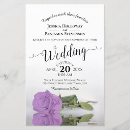 Lámina Invitación a matrimonio con Rosa Lilac Purple Moda