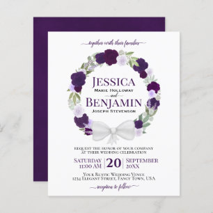 Lámina Invitación a matrimonio con Rosas morados