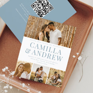 Lámina Invitación a matrimonio de código QR con foto de B