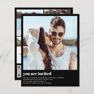 Lámina Invitación a matrimonio de código QR con foto mode