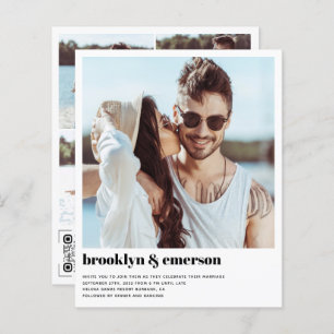 Lámina Invitación a matrimonio de código QR con foto mode