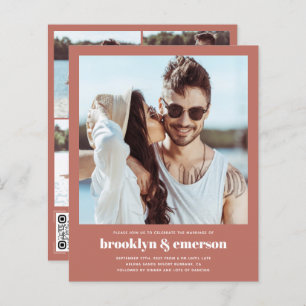 Lámina Invitación a matrimonio de código QR con foto mode