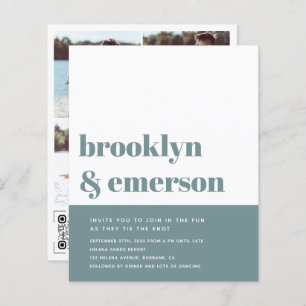 Lámina Invitación a matrimonio de código QR con foto mode