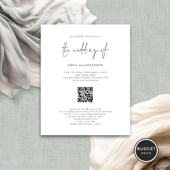 Lámina Invitación a matrimonio de código QR con guión mod (Subido por el creador)