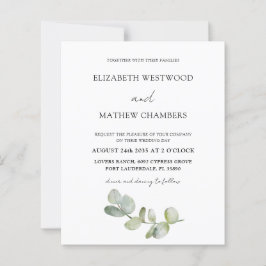 Lámina Invitación a matrimonio de código QR de eucalipto 