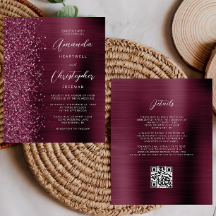 Lámina Invitación a matrimonio de código QR de Glam de Bo