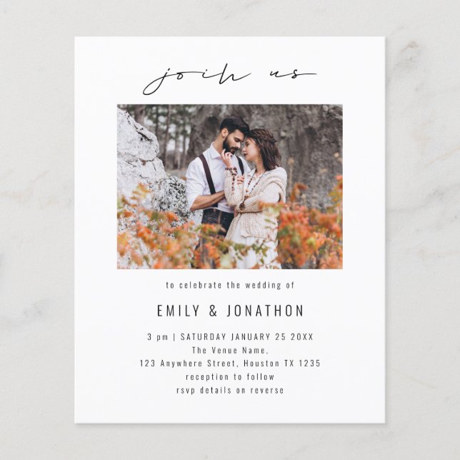 Lámina Invitación a matrimonio de código QR de la foto ma (Anverso)