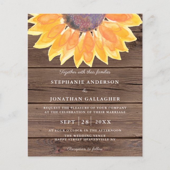Lámina Invitación a matrimonio de código QR de madera de  (Anverso)