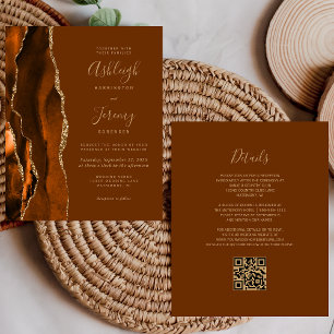 Lámina Invitación a matrimonio de código QR de nuez de or
