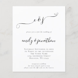 Lámina Invitación a matrimonio de código QR de script de