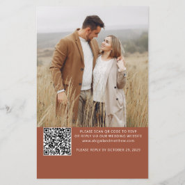 Lámina Invitación a matrimonio de código QR de Terracota
