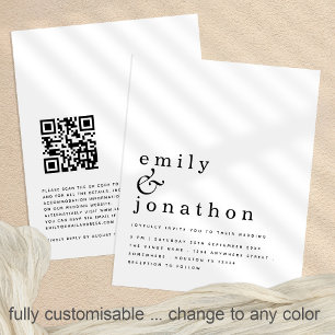 Lámina Invitación a matrimonio de código QR de texto simp